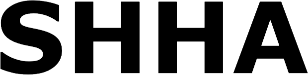 Bold black uppercase letters “SHHA” on a plain white background.